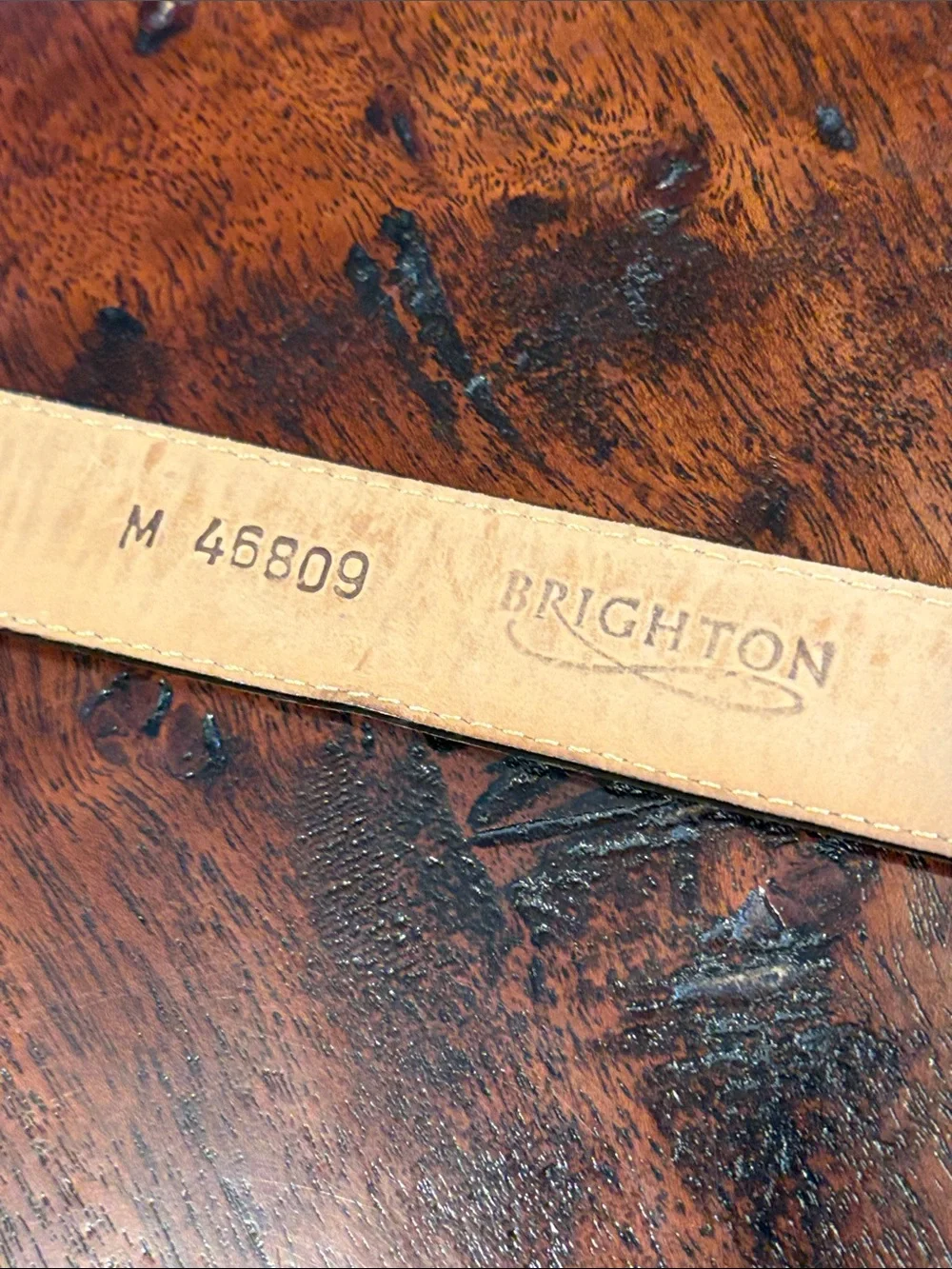 Vintage Brighton 90s Leather Elephant Safari Alligator Print Belt Medium *As-Is*